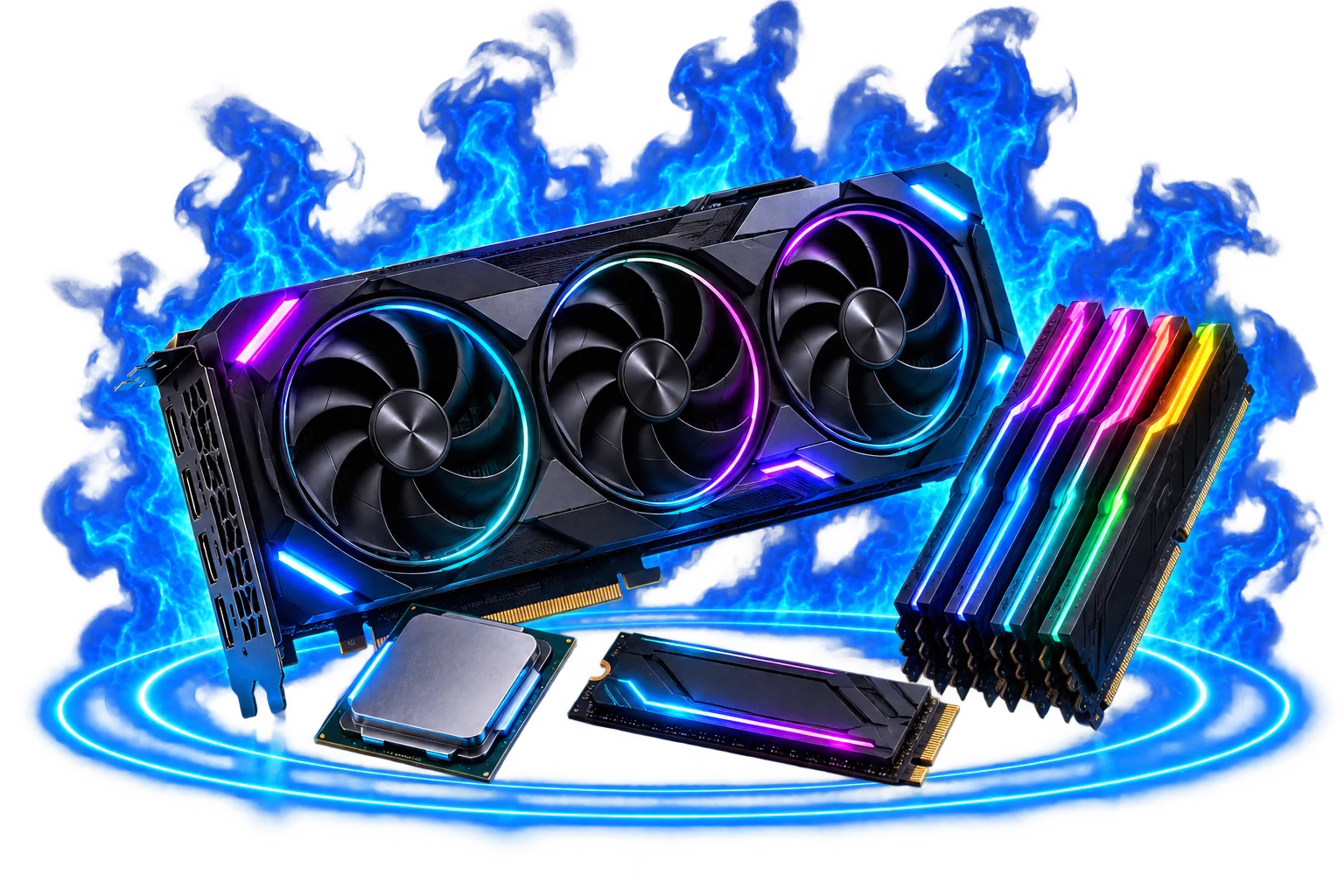 Premium graphics card, RGB memory, processor and NVMe storage